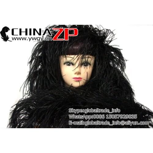 CHINAZP Feathers 6 yards/lot Pretty Soft 60g Turkey Chandelle Feather Boa Wholesale White Bleached Dance Costumes