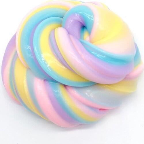 Colorful Puff Slime Mud 4 Colorblock Plasticine Kid Clay Toy Stress Relief LBV