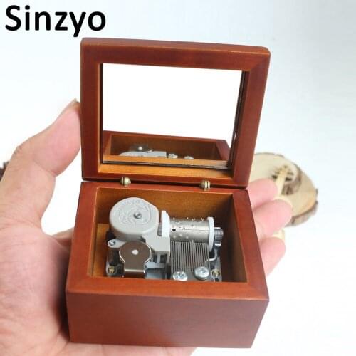 Sinzyo Handmade Wooden Music Box Birthday Gift For Christmas,Birthday,custom engraved music box,personalized gift,custom photo