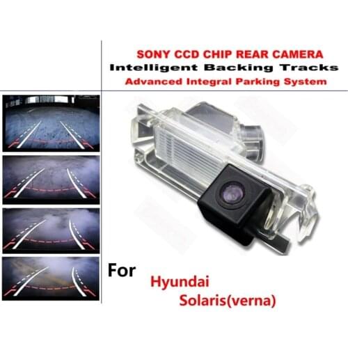 For Hyundai Solaris(verna) HD CCD Intelligent Dynamic Tracks Rear View Reverse Backup Trajectory Camera Night Vision