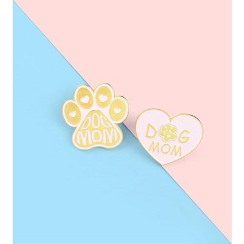 Cartoon Cute Animals Dogs Corgi Enamel Brooches Love Dog Paws Pink Medals Alloy Pins Badges Sweet Clothes Accessories Jewelry