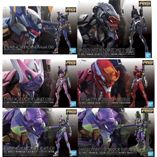 Bandai Rg Neon Genesis Evangelion Asuka Eva All Unti 00 01 02 08 Action Anime Figure Assembly Model Kids Toys Gift for Child