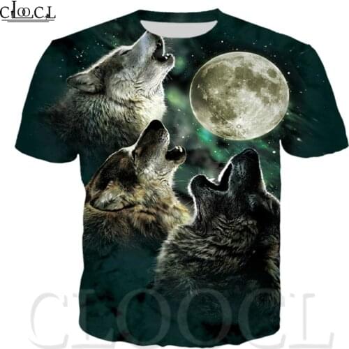 CLOOCL T Shirt 3D Print Harajuku New Wild Animal Wolf Short Sleeve Men/Women Funny T Shirt Tracksuit Wolf Casual Tops