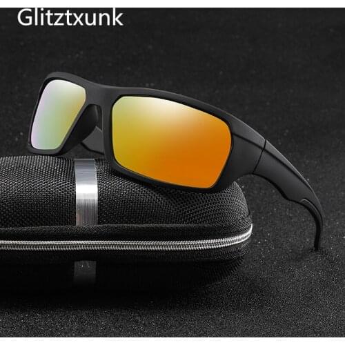 Glitztxunk Polarized Sunglasses Men Brand Design Classic Coating Square Sports Sun Glasses For Male Driving UV400 Shades Goggles