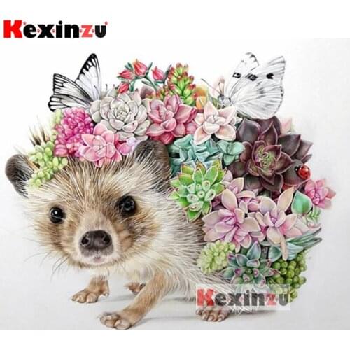 Kexinzu Full 5D dIY Square Diamond Painting"butterfly Hedgehog"3D Embroidery Cross Stitch Rhinestone Mosaic Home Decor Gift W115