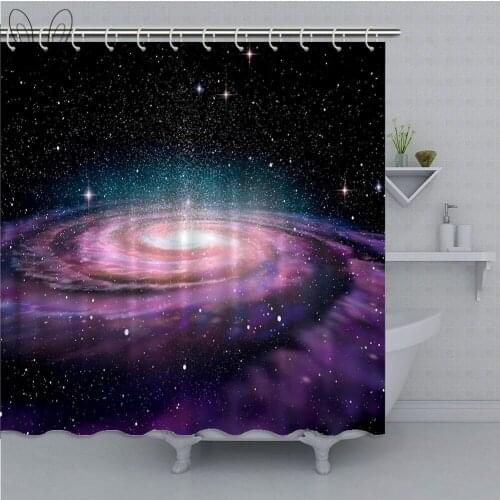 Colorful Galaxy Curtains Nebula in Outer Space Shower Curtain Stardust Mist Cloud Waterproof Polyester Curtain For Bath Decor