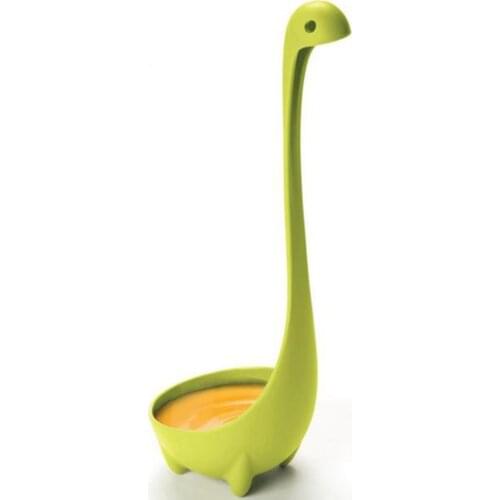 Creativity Dinosaur Soup Spoon Food Grade PP Long Handle Vertical Spoon Cooking Kitchen Cooking Stirrer Spoon Kitchen Supplies