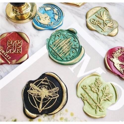 Forest mushroom ginkgo plant leaf deer world travel dragonfly whale horse Swallow butterfly stamp wood handle wax sealing stamp