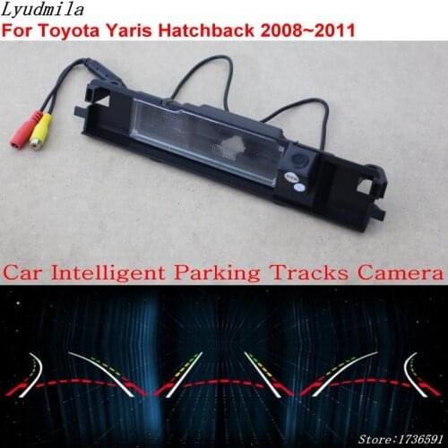 Lyudmila Car Intelligent Parking Tracks Camera FOR Toyota Yaris Hatchback 2008~2011 Car Back up Reverse Rear View Camera