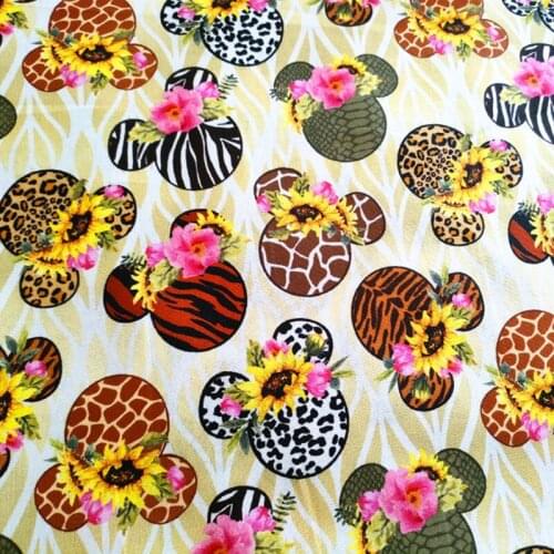 Cartoon Mouse Flowers Leopard Ice Cream for Kids Clothes Bedding Set Hometextile Cushion Cover Backpack DIY