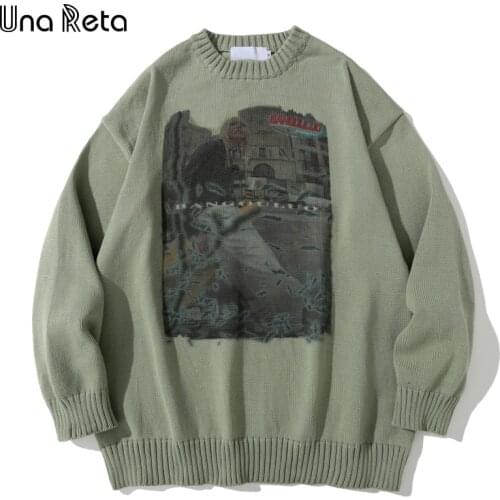 Una Reta Sweater Men New Arrivals Hip Hop Harajuku Sweater Streetwear Men Casual Loose Pullover Tops Autumn Winter Man Sweater