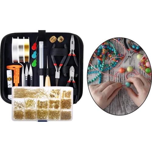 Jewelry Making Starter Kits Earrings Necklace Findings DIY Beads Plier Tools Set For Jewelry Repair and Beading
