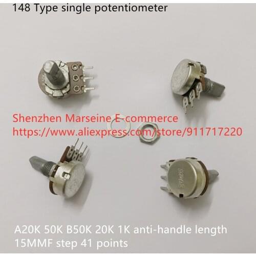 Original New 100% 148 Type single potentiometer A20K 50K B50K 20K 1K anti-handle length 15MMF step 41 points (SWITCH)