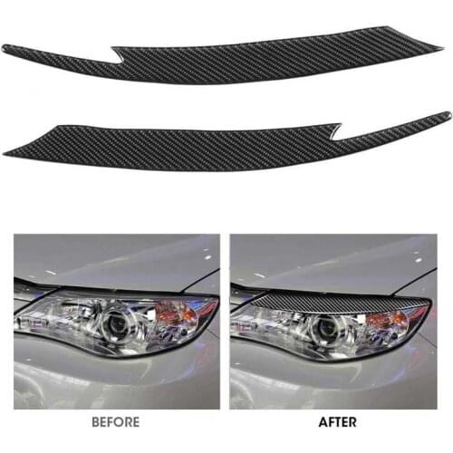 Pair Carbon Fiber Eyelids Decal Headlight Eyebrow Sticker Cover Fit for Subaru Impreza WRX STI 2008 2009 2010 2011 Car style