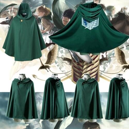 Fashion Anime no Kyojin Cloak Cape Cosplay Costume Fantasia Attack on Titan Plus Investigation Corps Allen Jacket Green Cloak