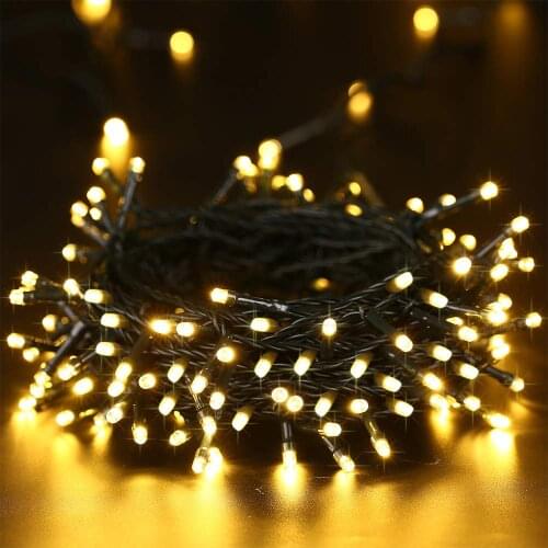 52M 500led Christmas Lights Outdoor Solar Powered 8modes Garland Fairy Light Street Backyard Wedding Decor Chain Lighting String