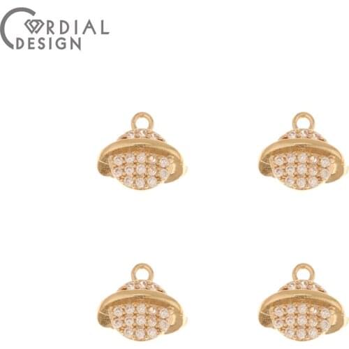 Cordial Design 100Pcs 8*9MM Jewelry Findings & Components/CZ Charms/Jewelry Accessories/Pendant/Hand Made/DIY Earrings Making