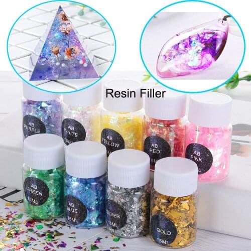 15ml Silicone Molds Resin Filler Shell Broken Pieces Filling Materials Flashing Debris Jewelry Making Crystal UV Accessories