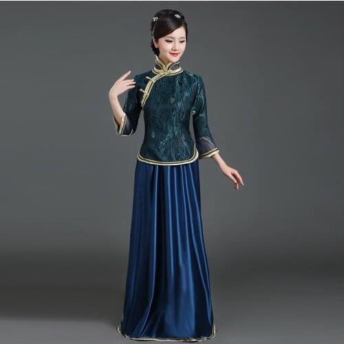 Chinese traditional female dress Chinese style performance wear classical folk dance Costume