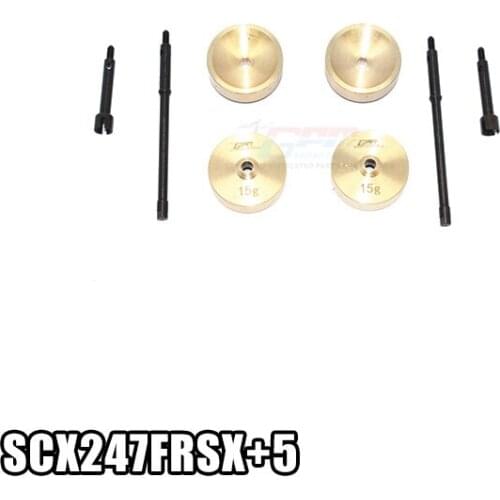 Hard Steel Lengthened Front CVD head rear axle copper rotating counterweight set for AXIAL-1/24 4WD SCX24