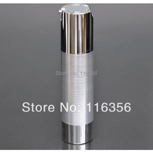 50ml UV SILVER airless vacuum pump lotion bottle with silver line used for Cosmetic Container