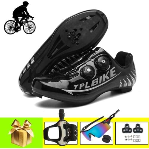 Cycling Shoes Road Unisex Wear-resistant Sapatilha Ciclismo Self-locking Athletic Racing Bicycle Shoes Add Pedals Sunglasses