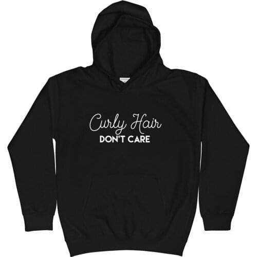 Curly Hair Don't Care Kids Youth Hoodie Sweatshirt Spring Fashion Thick Top