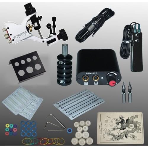 YILONG Professional 1 Set 90-264V Complete Equipment Tattoo Machine Gun Power Supply Cord Kit Body Beauty DIY Tools 1001313kit