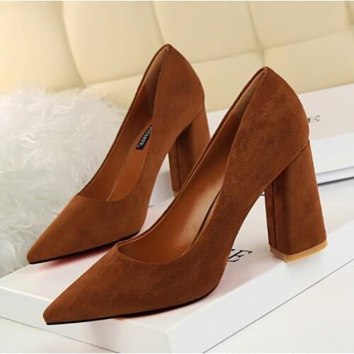 2020 NEW Women Pumps Super Star Style Comfortable Square Heel Discount High Heels Woman Work Shoes schuhe frau