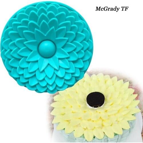 3D Chrysanthemums Soap Mold DIY Flowers Silicone Mold Candle Molds Sunflower Cake Decoration Tools Dessert Decorators Cake Tools