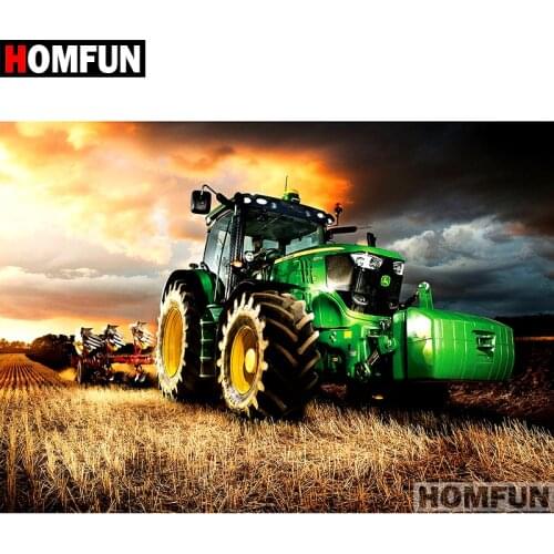 HOMFUN Full Square/Round Drill 5D DIY Diamond Painting "Tractor farm" Embroidery Cross Stitch 5D Home Decor Gift A07280