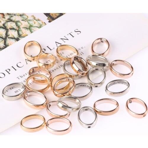 50pcs Two Hole Oval Shape CCB Frame Spacer Beads Connectors Jewelry Findings Diy Necklace Bracelet Earrings Pendants Accessories