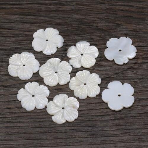 5pcs Natural Flower Shape Shell Beads Charms Natural Shell Small Loose Beads for Women Jewelry Necklace Bracelet Accessories
