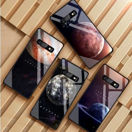 Space Solar System Planets Earth Mars Tempered Glass Phone Case For Samsung Galaxy S8 S9 S10 S20 PLUS J6 J8 2018 NOTE 8 9 10