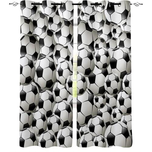 Soccer Balls Football Window Interior Curtain Valance Door Room Drape for Kitchen Living Room Bedroom Decoration Curtains