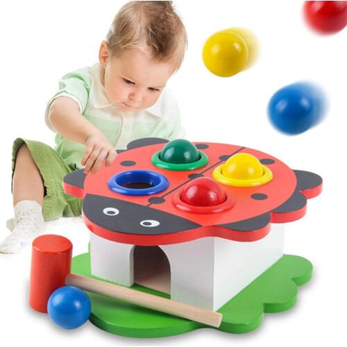 Early Learning Wood Baby Beat Hamster Toy Playing Animals Knock On Table Hands-on Ability To Beat Hamster Educational Toys