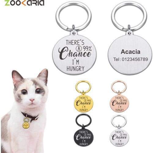 Personalized Engraving Pet Cat Name Tags Customized Dog Id Tag Collar Accessories Nameplate Anti-lost Pendant Metal Dog Products
