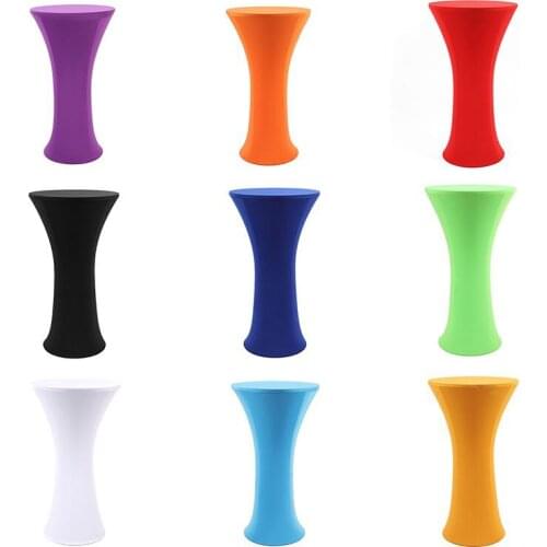 Round Stretch Tablecloth Cocktail Table Cover Spandex Bar Table Cloth Hotel Wedding Party Outdoor Banquet Home Table Decoration