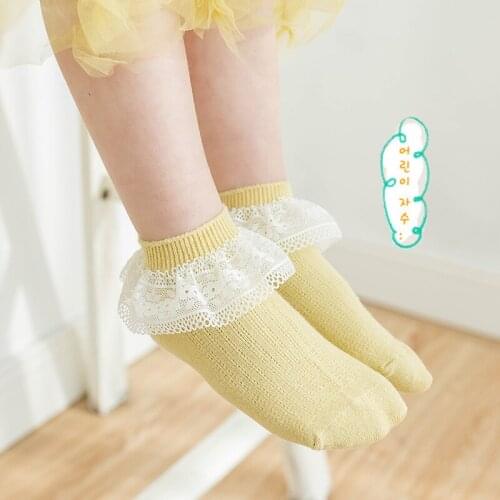 2021 Summer Breathable Socks for Girl Breathable Apparel Accessories Lace Patchwork Socks Kids Ankle-Length Princess Socks