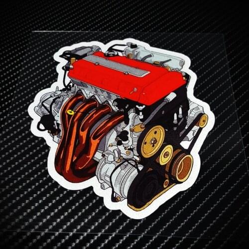 LuLuSticker#259 Q-version B16 Engine Creative Reflective Car Styling Modification Stickers Waterproof Windshield Door Decals