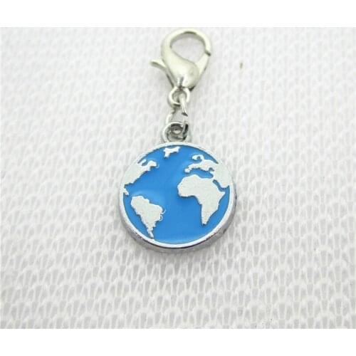 Wholesale 50pcs New arrive Earth Dangle Charms DIY Jewelry Bracelets Necklace Pendants Hanging Lobster Clasp Charms