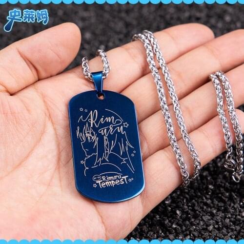 Anime That Time I Got Reincarnated as a Slime Rimuru Tempest Necklace Fashion Titanium Steel Pendant Collar Chain Accessories
