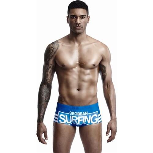 Printing Mens Swimsuit Brave Men Swimming Shorts Stripe Swim Pants Stretch Summer Bathing Suit Sea Surf Beachwear Shark Swimwear