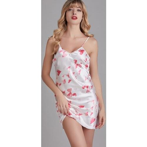 Pajamas womens summer multi colored suspender skirt sexy household clothes nightdress lingerie modis night dress gecelik nighty