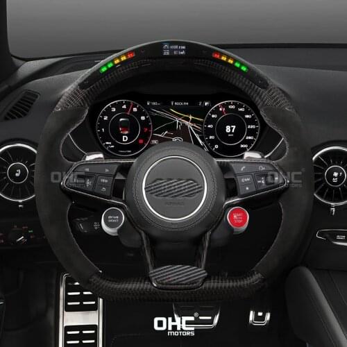 Performance 100% Real Carbon Fiber LED Steering Wheel compatible for TT TTRS R8 RS RS4 RS5 RS6 RS7 S4 S5 S6 S7 S8
