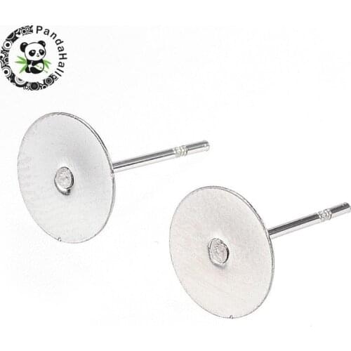 304 Stainless Steel Stud Earring Components, Stainless Steel Color, 12x8mm, Pin: 0.8mm