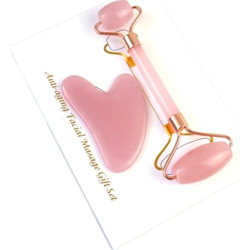 Natural Jade Stone Roller Face Gouache Scraper Massager Anti Wrinkle Gua Sha Massage Therapy Detox Tool Facial Lifting Guasha