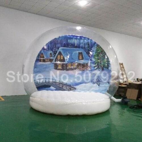 Free Shipping Free Pump Inflatable Snow Globe 2M/3M/4M Human Size Giant Snow Globe For Christmas Decoration Customized Snow Ball
