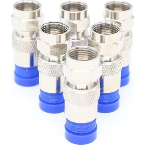 10PCS RG6 Compression Connectors Universal Waterproof Extrusion F Head 75-5 Cable Coaxial Tool Electrical Equipment Accessories