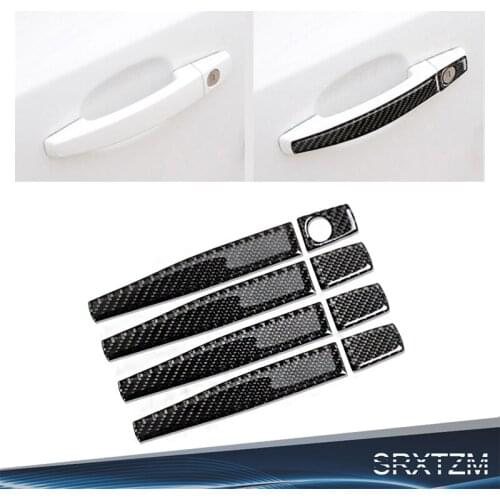 SRXTZM Carbon Fiber Car Door Handle Cover Decoration Trim Car Door Handle Protector Cover For Chevrolet Cruze 2009-2015
